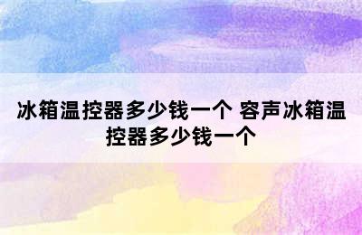 冰箱温控器多少钱一个 容声冰箱温控器多少钱一个